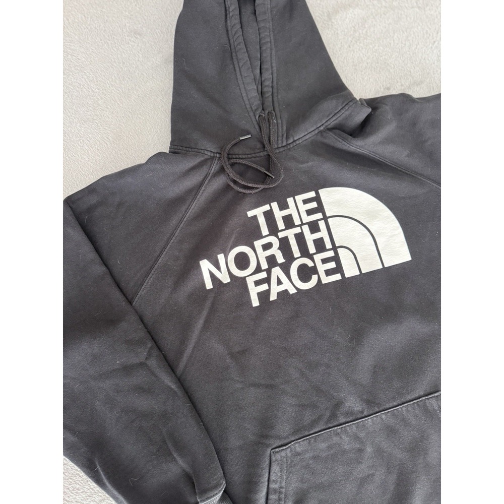 The North Face Hoodie Womens 1X Black Pullover Half Dome Logo Fleece Sweatshirt